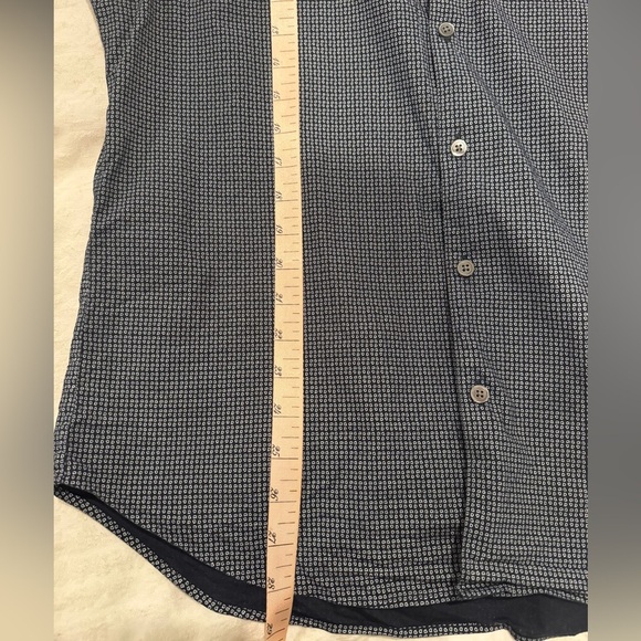 Theory Zack s trace print button down short sleeve Shirt cotton - Picture 6 of 8